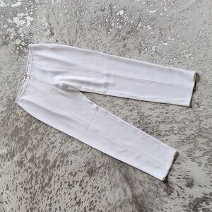 Tom and Linda Platt Crepe Flat Front White Pant Sz6